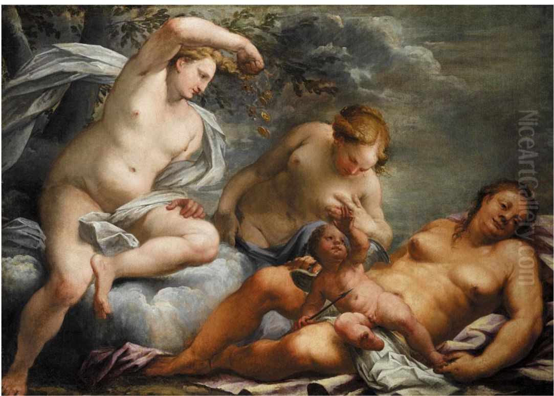 The Birth Of Love Oil Painting by Pietro Liberi