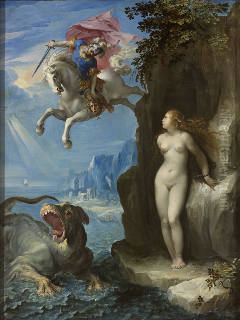 Perseus and Andromeda Oil Painting by Giuseppe Cesari