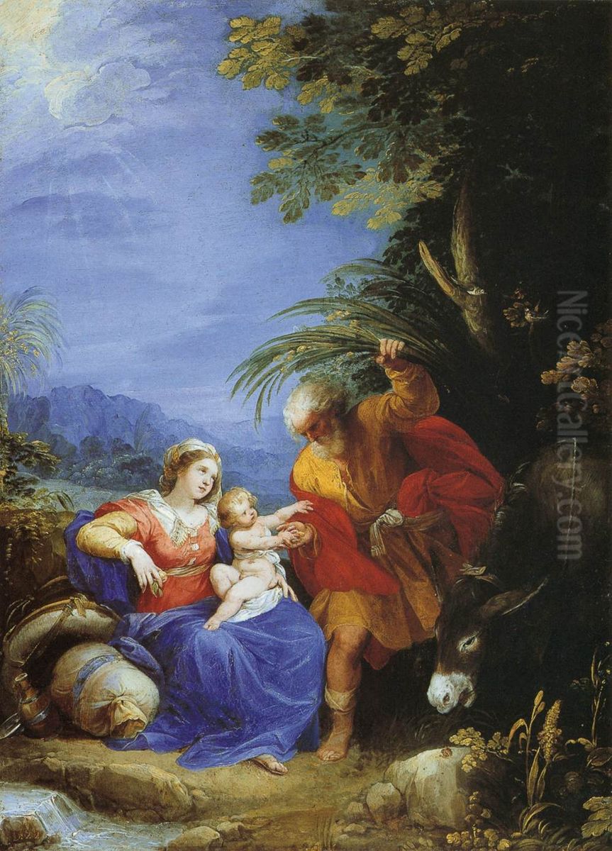 The Rest on the Flight into Egypt Oil Painting by Giuseppe Cesari