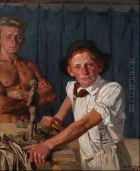 Ritratto Di Gert Wollheim, 1912 Oil Painting by Hans Lietzmann