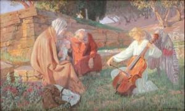 Riposo Durante La Fuga In Egitto, 1924 Oil Painting by Hans Lietzmann