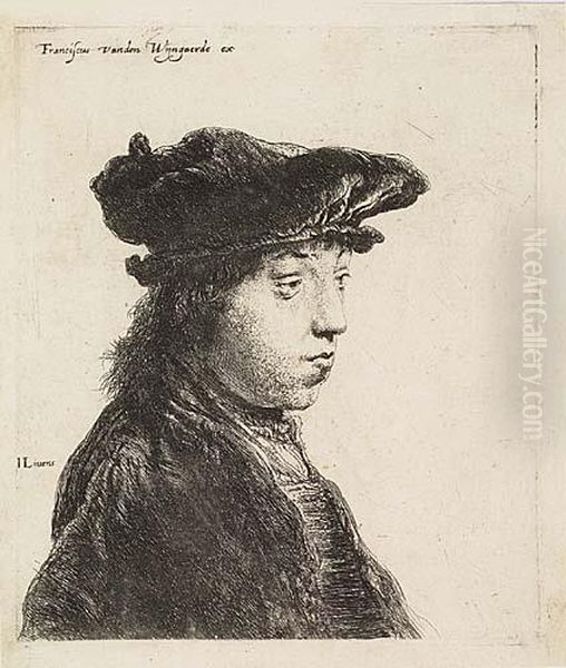 Bust Of A Young Man, Facing Right<</b> Oil Painting by Jan Lievens