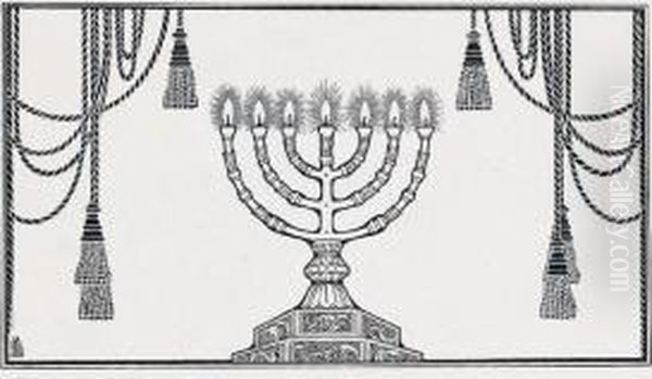 Der Goldene Leuchter Oil Painting by Ephraim Moshe Lilien