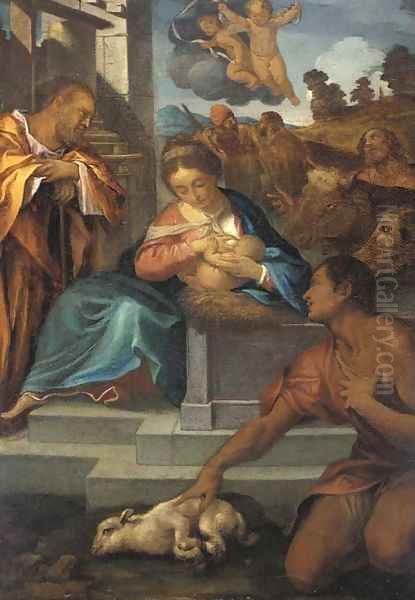 The Adoration of the Shepherds Oil Painting by Ludovico Carracci