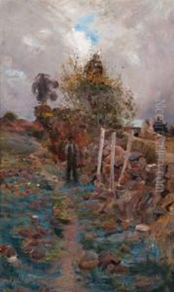 Miner's Cottage, Creswick Oil Painting by Percival Ch., Percy Lindsay