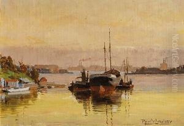 Berry's Bay, Sydney Oil Painting by Percival Ch., Percy Lindsay