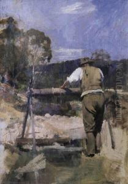 Prospector At The Minehead Oil Painting by Percival Ch., Percy Lindsay