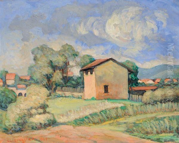 Maison Au Gros Nuage Oil Painting by Claudius Linossier