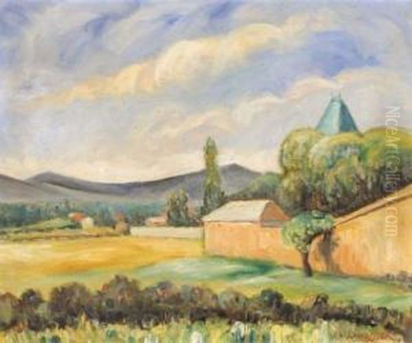 Paysage A Vaugneray Oil Painting by Claudius Linossier