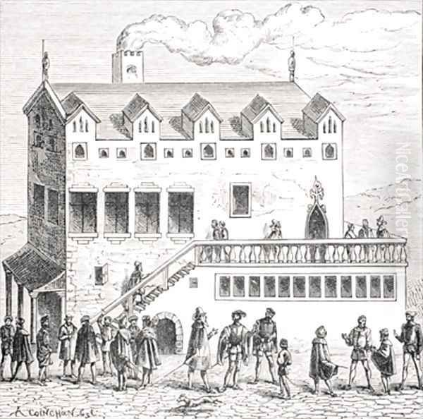 Hotel of the Chamber of Accounts in the Courtyard of the Palace in Paris Oil Painting by Albert Coinchon