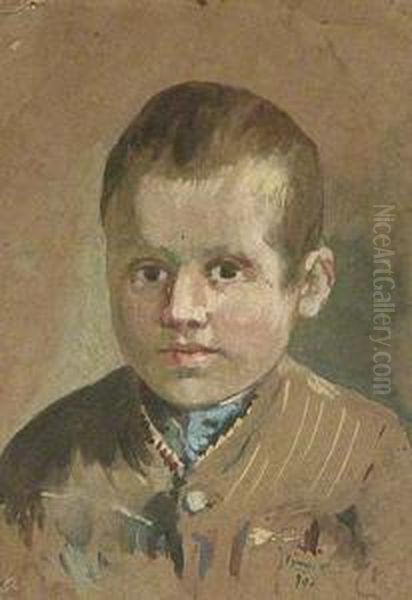 Retrato Infantil. Oil Painting by Joan Llimona y Bruguera