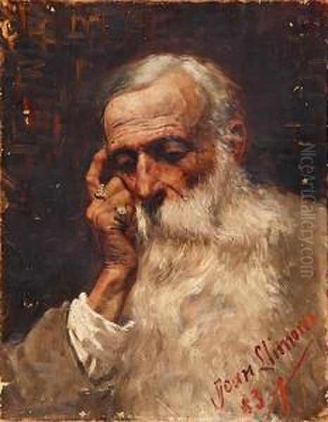 Anciano Oil Painting by Joan Llimona y Bruguera