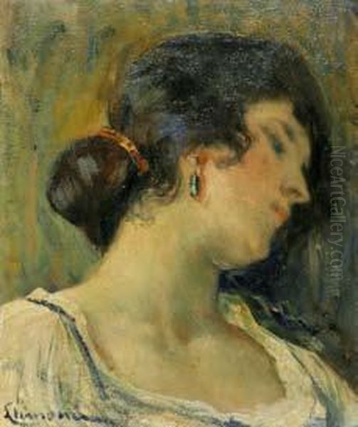 Dama. Oil Painting by Joan Llimona y Bruguera