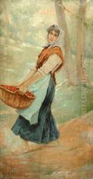 Campesina. Oil Painting by Joan Llimona y Bruguera