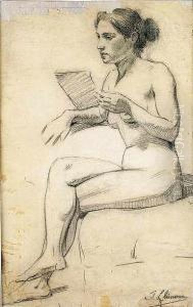 Desnudo Oil Painting by Joan Llimona y Bruguera