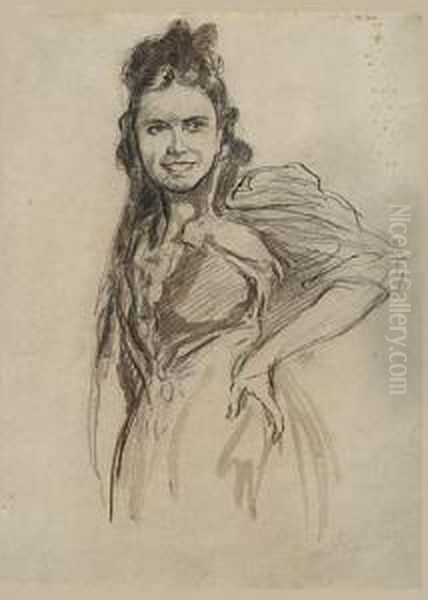 Two Drawings.
Portrait D'une Femme Oil Painting by Almery Lobel-Riche