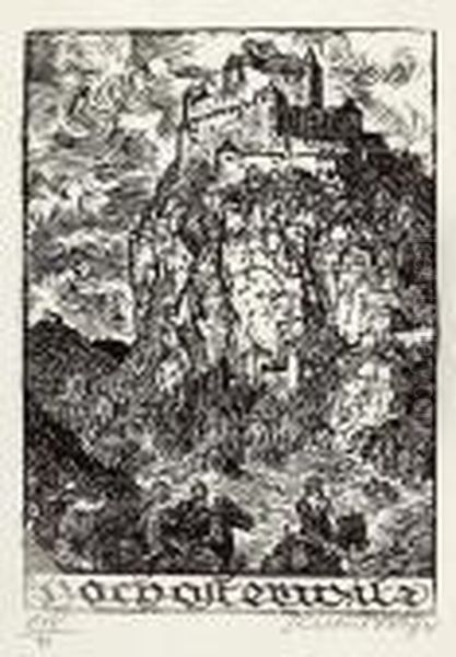 15 Gluckwunsch-holzschnitte Und 1
 Handgeschriebener Briefteilweise In Der Platte Monogrammiert Bzw. Unten
 Rechts Signiert: Switbert Lobisser Oil Painting by Switbert Lobisser