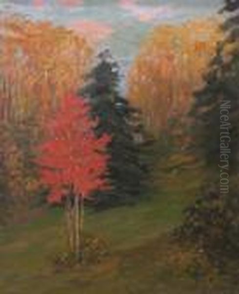 Autumn Landscape Oil Painting by Kimon Loghi