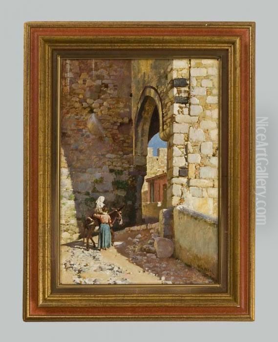 La Porta De San Vincenzo Taormina-sicily Oil Painting by Logsdail William