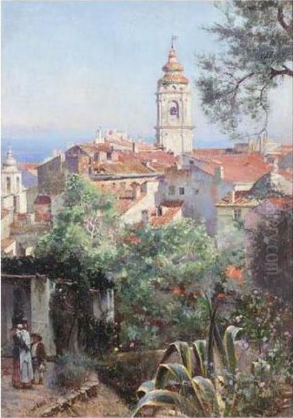Near Menton Oil Painting by Logsdail William