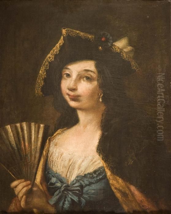 Ritratto Di Gentildonna Con Ventaglio Oil Painting by Alessandro Longhi