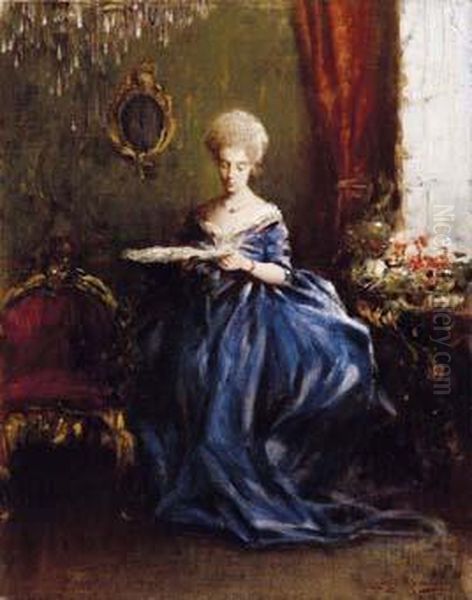 In Salotto Oil Painting by Francesco Longo Mancini