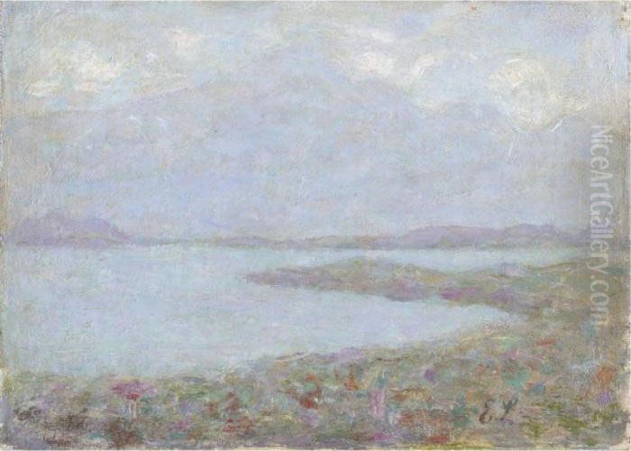 Paesaggio Lacustre Oil Painting by Emilio Longoni