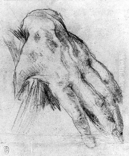 A Left Hand Oil Painting by Giacomo Cavedone