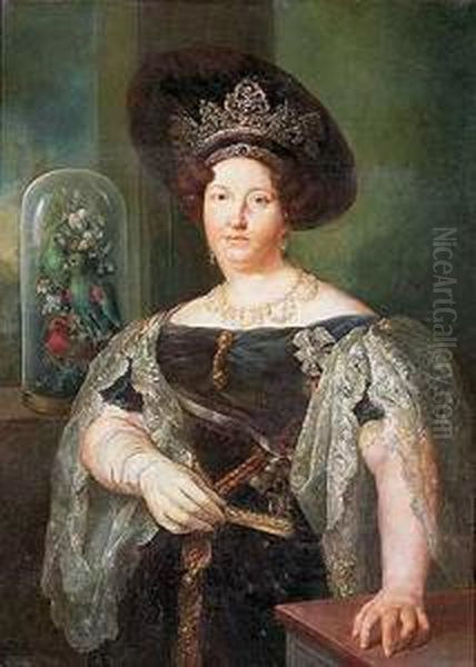 Retrato De La Reina Maria Cristina De Borbon Oil Painting by Vicente Lopez y Portana