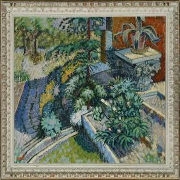 Forarslys Over En Have Oil Painting by Mogens Lorentzen