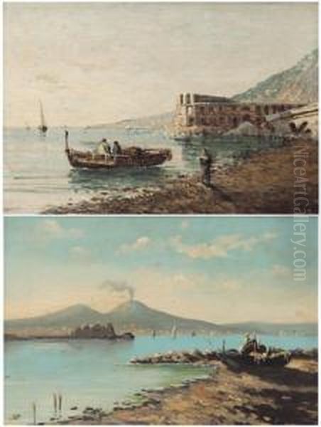 Marina Oil Painting by Vincenzo Loria