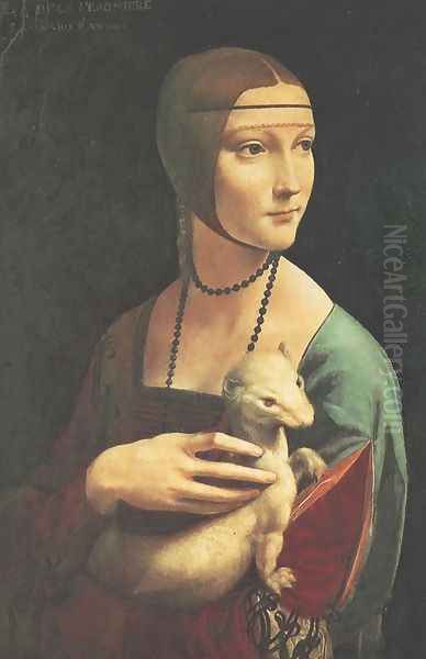 Portrait of Cecilia Gallerani (Lady with an Ermine) 1483-90 Oil Painting by Leonardo Da Vinci