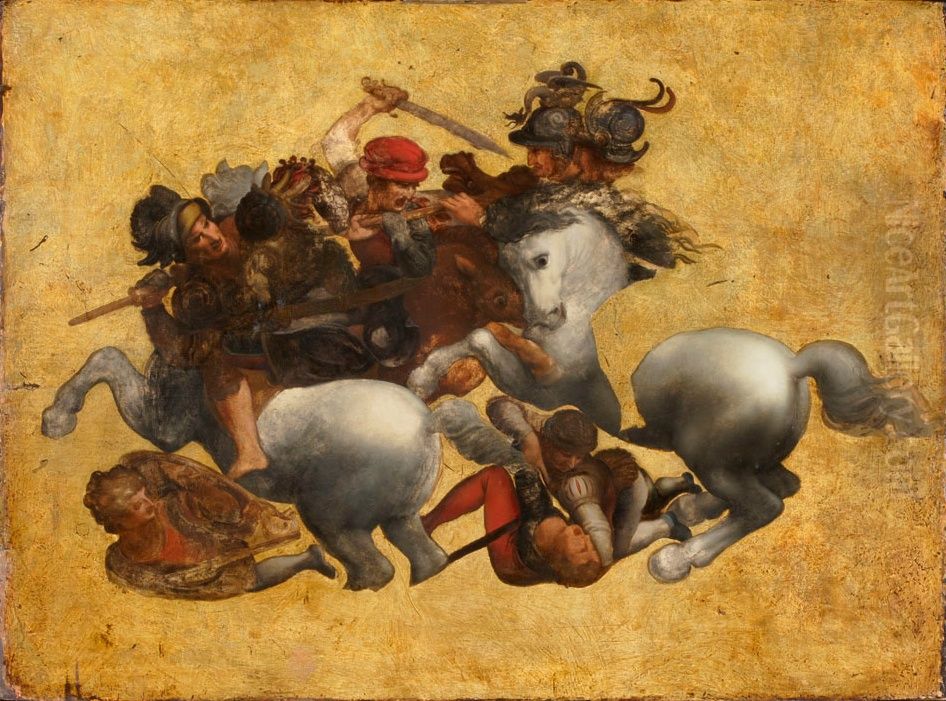 Battle of Anghiari Oil Painting by Leonardo Da Vinci