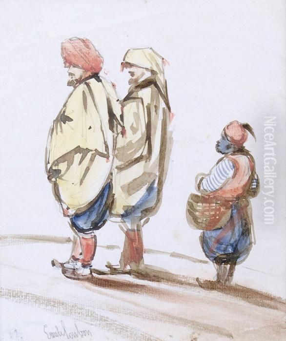 Personnages D'orient Oil Painting by Emile Loubon