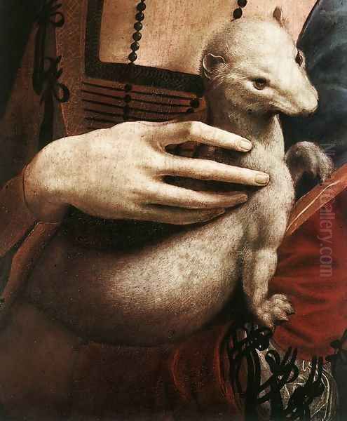 Portrait of Cecilia Gallerani (detail) 1483-90 Oil Painting by Leonardo Da Vinci