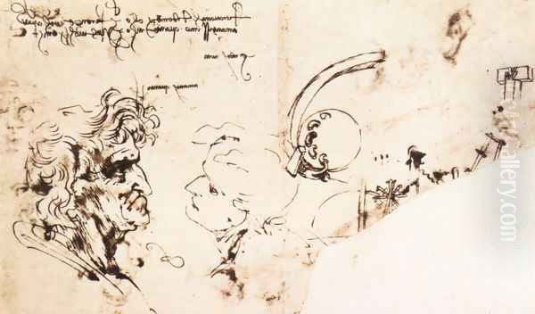 Study sheet (detail) 1478 Oil Painting by Leonardo Da Vinci