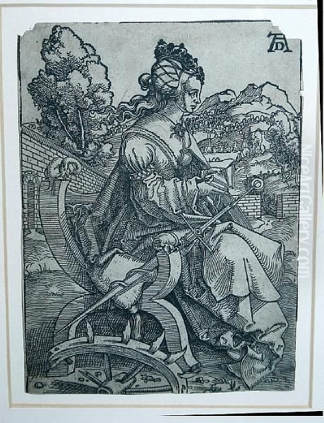 St Cathrine In A Landscape Oil Painting by Albert Durer Lucas