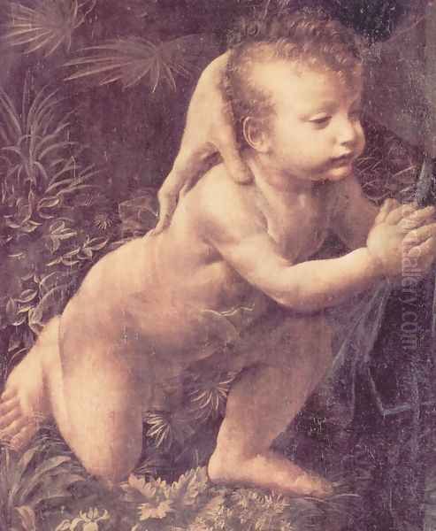 Madonna with the Yarnwinder (detail) Oil Painting by Leonardo Da Vinci