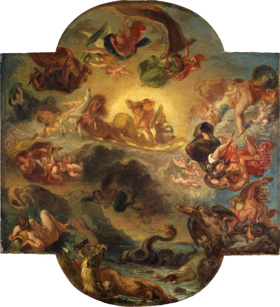 Apollo Slays Python Oil Painting by Eugene Delacroix