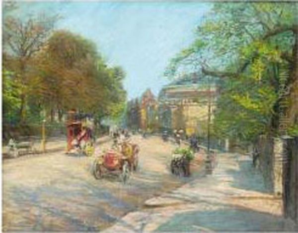 View Of The Albert Hall Oil Painting by Albert Ludovici