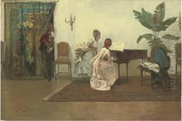 The Recital Oil Painting by Albert Ludovici