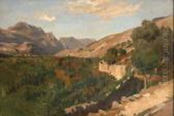 Veduta Di Torbole Oil Painting by Carl Julius Ludwig