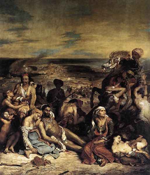 The Massacre at Chios (1) 1824 Oil Painting by Eugene Delacroix