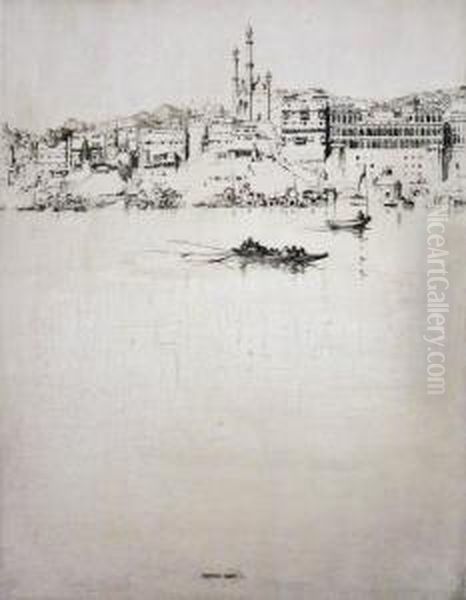 On The Ganges Oil Painting by Ernest S. Lumsden