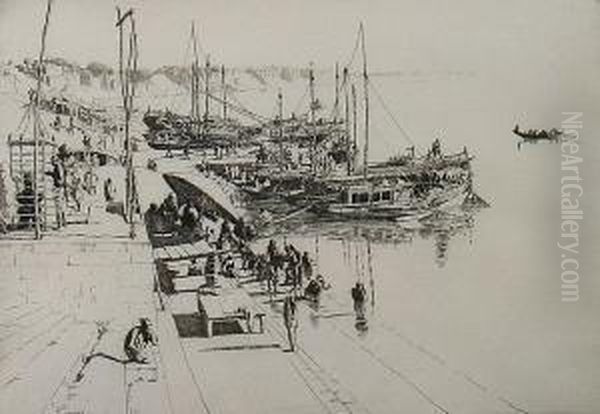 By The Ganges Oil Painting by Ernest S. Lumsden