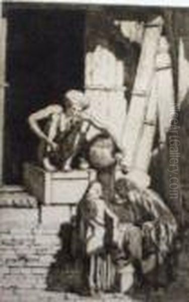 Waterseller Oil Painting by Ernest S. Lumsden