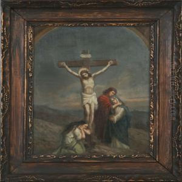 Kristus Pa Korset Oil Painting by Anker Niels Lund