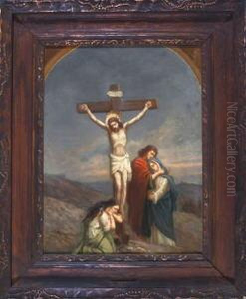 Kreuzigungsszene Oil Painting by Anker Niels Lund