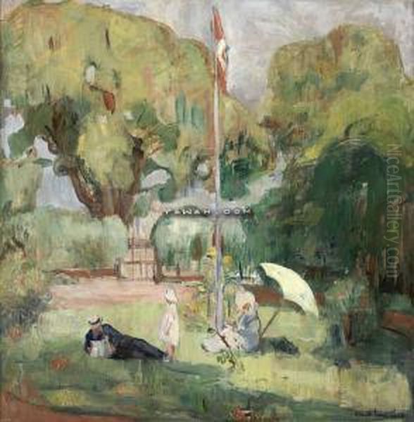 Fra Haven Hos Tetzen Lund, Danmark Oil Painting by Henrik Lund