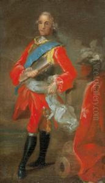 Ritratto Di Un Feldmaresciallo 
Svedese. Schizzo Preparatorio Per Un Grande Ritratto A Figura Intera Oil Painting by Gustaf Lundberg